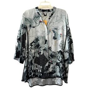 Citron Santa Monica CA Women's Button Up Size 0 Top Blouse Shirt Tunic NWT